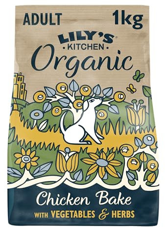 Lily’s Kitchen Made with Natural Ingredients Adult Dry Dog Food Organic Chicken Bake Balanced Nutrition 1kg