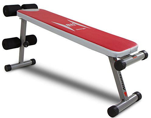 BH Fitness Atlanta 300 G59X - Banc Plat Pliable - Multi-Positions - pour abdominaux et Le Haut du Corps
