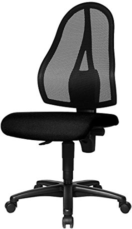 Topstar Open Point P Bürostuhl, Schreibtischstuhl, Stoff, 58 x 48 x 111 cm, schwarz | Made in Germany | Ergonomisch | Drehstuhl, Schreibtischstuhl | höhenverstellbar | Geprüfte Sicherheit nach GS-Intertek