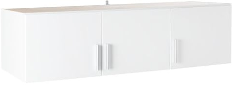 Oberschrank Schrankaufsatz für Kleiderschränke | Weiß Hochglanz | Dekor