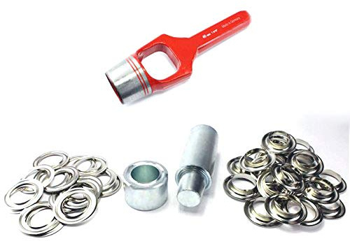 Profi Ösenset 40 mm + 50 Ösen Nickel rostfrei Ösenwerkzeug Stempel + Locheisen