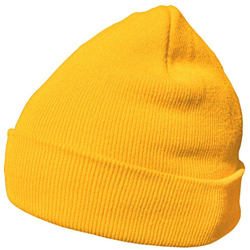 DonDon Mütze Herren Mütze Damen Wintermütze Beanie klassisches Design gelb