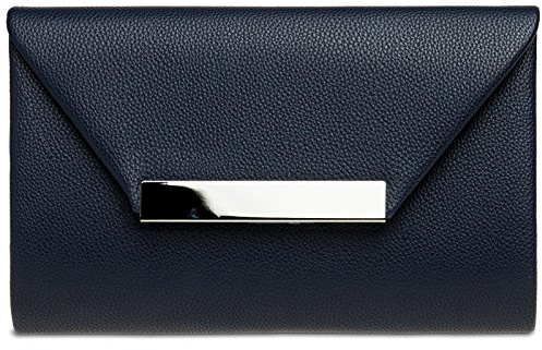 Caspar TA419 Damen XL Clutch Tasche Abendtasche, Farbe:dunkelblau, Größe:One Size