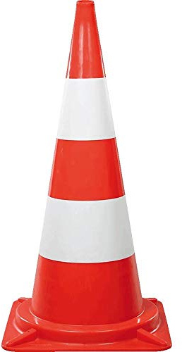 TMS PRO SHOP Leitkegel EXTRA, Weich-PVC, Farbe: rot-tagesleuchtend/weiß, Höhe: 100 cm aus Kunststoff, Art.-Nr. 38190 | Leitkegel | Pylone | Markierungskegel
