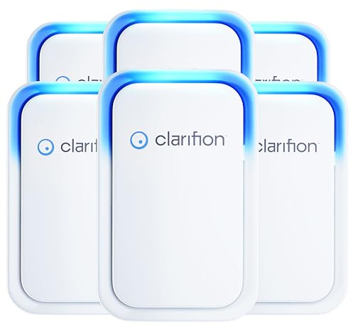 Clarifion - Air Ionizers for Home (6 Pack), Negative Ion Filtration System, Quiet Air Freshener for Bedroom, Office, Kitchen, Portable Air Filter Odor, Smoke Dust, Pets, Eliminator, Mini Air Cleaner