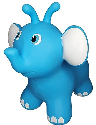 Gerardo´s Toys Jumpy Elephant Blue (Kinderspielzeug, Hüpfball Elefantenfigur, für draußen und drinnen, ab 12 Monaten, belastbar bis 100 kg) GT69362