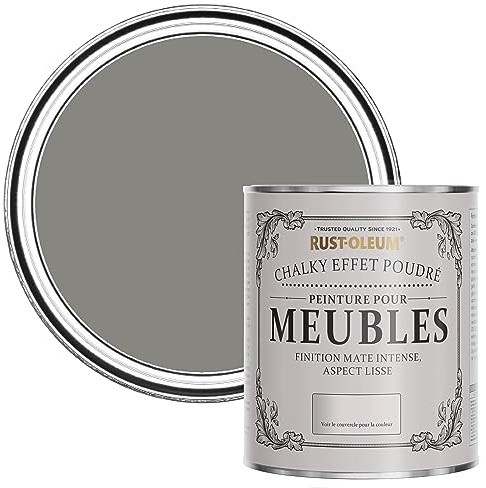 Rust-Oleum Shabby Chic grau Vintage Kreidefarbe für Möbel, wasserbasiert, geruchsarm - Beton Grau 750ML