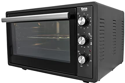TM Electron TMPHO037 Horno de Convección de Sobremesa, 6 funciones, capacidad de 37 litros, temporizador 90 minutos, temperatura ajustable de 80º hasta 250º, 1650W