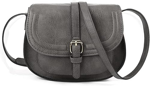 AFKOMST - Women's shoulder bag, small wallet and shoulder bag, vintage saddle bags, vegan leather, S-yellow…