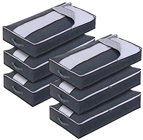 TAVADA 6 Stück Unterbettkommode,Unterbett Aufbewahrungsbox Vliesstoff,Faltbare Aufbewahrungstasche Kleideraufbewahrung,Unterbett-Aufbewahrungstasche Kleideraufbewahrung