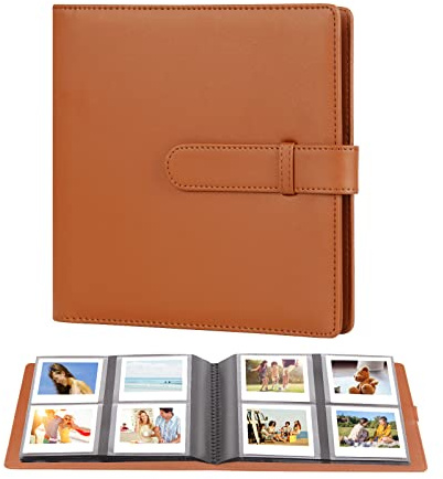 Ruibytree Album Fotografico per Fujifilm Instax Square, 288 Tasche, Marrone | Copertina Rigida in Pelle PU, Caricamento Laterale, Chiusura Sicura, Pagine Senza Acidi, Tasche da 78 × 90 mm