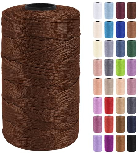 Uiopa Makramee Garn 3mm x 200m Polypropylen Flache Macrame Cord Makramee Band Makramee Schnur Farbig für Häkeln, Stricken, Dekoration, DIY Handwerk