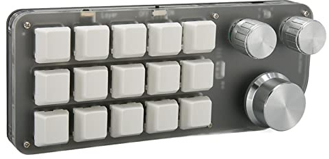 KAKAKE Teclado Programable, Teclado Mecánico Macro Portátil de 15 Teclas Tipo C a USB para Oficina para Música