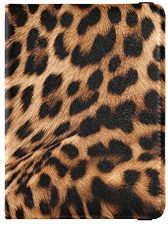 Leopard Skin Reisepass und Impfausweis Brieftasche Combo, Reisepasshülle mit RFID-Blockierung, Reisedokumente Brieftasche Leder Reisepasshülle, Leopardenmuster, Einheitsgröße