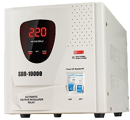 Regulador de Voltaje,220V Estabilizador de Voltaje Monofásico Automático de Alta Precisión para Uso Doméstico Protector Regulador de Voltaje para Electrodomésticos Inestables,10KW