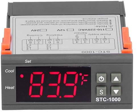 Temperaturregulator Digital -1000 Digital Termostat för Kylning och Uppvärmning med Sensorkylskåp och Fermentor (AC110~)