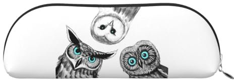 JCAKES Lustige Tiere Leder Federmäppchen Mäppchen für Mädchen Mäppchen Jungen Federtaschen Kleine Federbox Personalisierte Federmäppchen Kosmetiktaschen, silber, Einheitsgröße, Taschen-Organizer