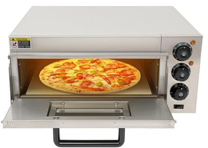 1800W Electric Pizza Oven Indoor Commercial Pizza Oven Countertop Pizza Maker Multipurpose Indoor Pizza Machine for Home Restaurants Bakeries – Adjustable Temp (122-662°F）-Makes 16 inch Pizzas