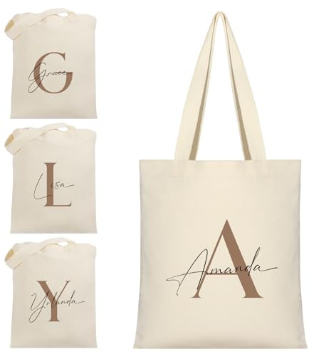 Party to Be Sac Personnalisé Tote Bag Personnalisable Sac en Toile Cadeau pour Femmes (Initial)