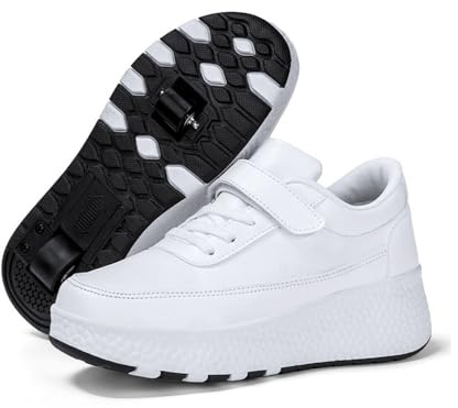 ENEN Chaussure a Roulette, Chaussures a roulettes Retractable Garçons, Mode Skateboard Baskets avec Roulette Enfant Fille, Roller 2 Roues Adolescents pour Intérieur Extérieur
