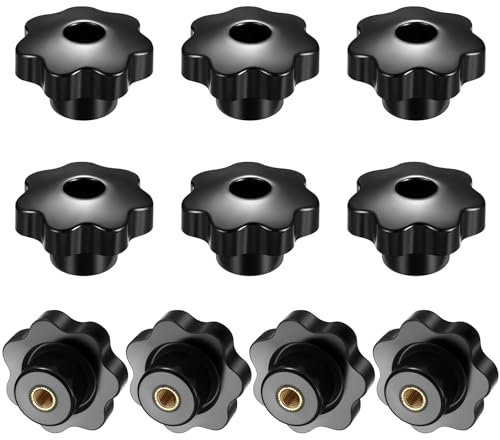 Confezione da 10 viti a stella M8, viti zigrinate con diametro esterno di 50 mm, viti con maniglia a stella, dadi ad alette, dadi con maniglia a stella, viti zigrinate a stella