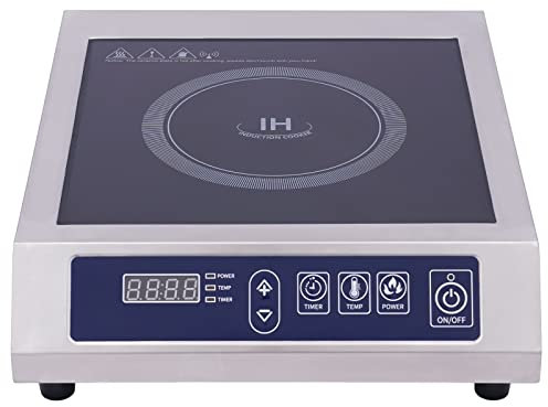 LNINNERY Fornello a induzione con telaio in acciaio inox, 3500 Watt, piastra singola 220 Volt per piccole cucine
