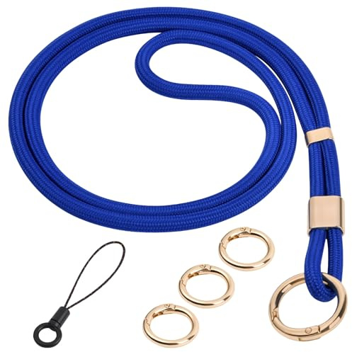 Flintronic Schlüsselband, Schlüsselbänder Umhängeband, Drehbarem Metallclip Abnehmbare Neck Lanyard Langes Handgelenk mit karabiner, Paracord Schlüsselanhänger Schlüssel Ausweise (Blau)