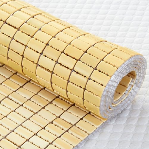 ZHUOZ1T Colchoneta de Bambú, Estera de Dormir Refrescante de Verano, Estera de Bambú Transpirable Plegable, 60cm x 80cm, Beige