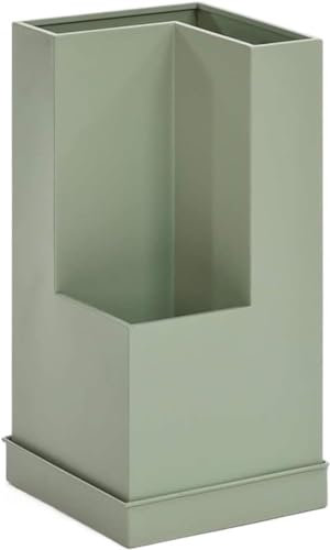 GJVBGA Regenschirmständer für Zuhause, Tür, Doppeleimer, Regenschirmständer, Hotel, Restaurant, Supermarkt, Regenschirm, Abflusshalter (Farbe: Grün)