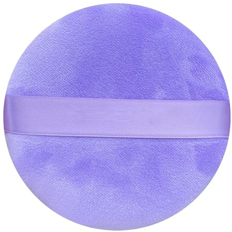 Gowxs Violetter Puderquaste für losen Puder, super griffige und große Puderquaste, ultraweich, extra flauschig, loser Puderapplikator für Make-up-Werkzeuge, Zubehör
