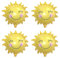 Lot de 4 ballons en aluminium en forme de fleur, ballons en aluminium, décoration d'anniversaire, pour fête à thème soleil, fête prénatale, fête d'été