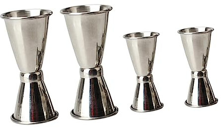 Amosfun Ensemble de Tasses à Mesurer pour 4 Pièces Double-jigger 30/10 Ml 50/30 Ml en Acier Inoxydable Facile à Accessoires
