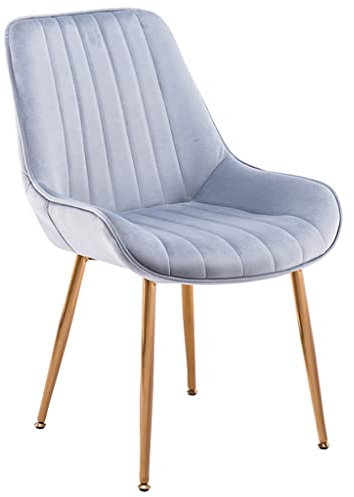GIZNXBA Polsterstuhl Esszimmer Schalenstuhl Esszimmerstühle Samt Für Das Büro, Küchenstuhl Metall Für Das Esszimmer Mit Goldenen Metallbeinen Für Den Empfangsraum(/Blue)