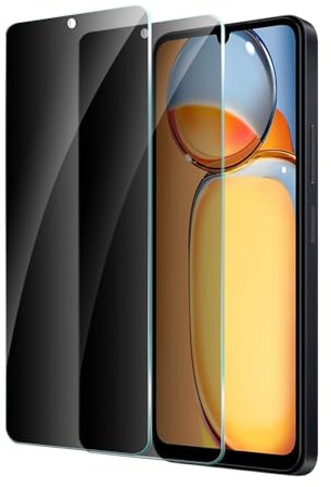 CYYAGE 2 Piezas Protector Pantalla Antiespia para Xiaomi Redmi 13C 4G/5G, Privacidad Cristal Vidrio Templado Película Dureza 9H, Antiarañazos, Sin Burbujas