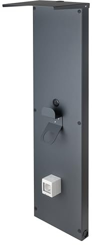 Kreainvent Universal-Wallbox-Säule aus Aluminium für stabile Installation der Ladestation und organisierte Ladestelle für E-Fahrzeuge Fassadenwandplatte für Wallbox (125x33x25 cm, Mit Dach)