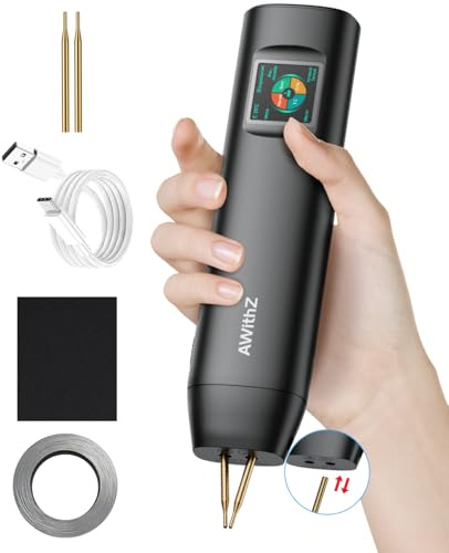 Battery Spot Welder, AWithZ Battery Welder H2 1.5'' LCD 99 Gear Adjustable Handheld Spot Welder,Auto and Manual Mode Mini Portable Spot Welder, Spot Welder for 18650 Battery