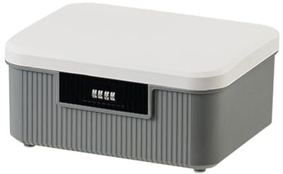 ABS medicinlåda med 2 lager kombinationslås, låsbar förvaringslåda (16 L/9 L) – läkemedelslåda låsbar, husapotek och säker låda för mobiltelefoner, godis (grå, 26 x 22 x 12 cm)