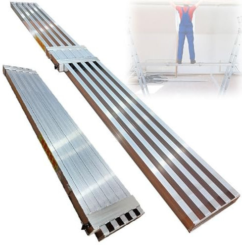 Tablero de andamio de aluminio expandible, plataforma de trabajo antideslizante resistente con capacidad de 330 libras, ideal para pintar paredes y trabajos en el techo