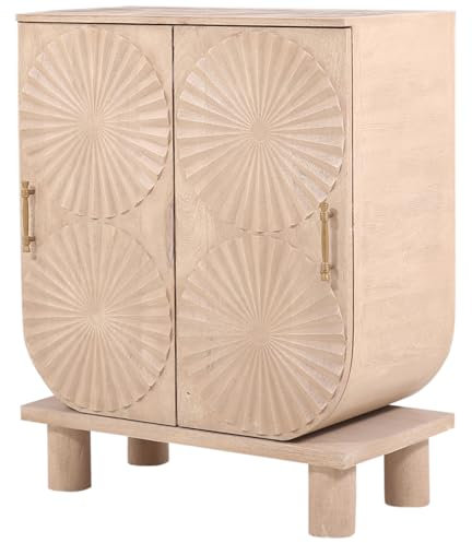 Marrakech Modern Decorative Chest of Drawers with Wooden Doors, 95 cm, Art Deco Small Sideboard, Comode Adelmo for Stylish Storage & Boho Decoration in the Living Room and Bedroom
