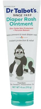 Dr. Talbot's Baby Diaper Rash Ointment - 4 oz - Zinc Oxide Skin Protectant with Peruvian Balsam - Treats and Prevents Rash