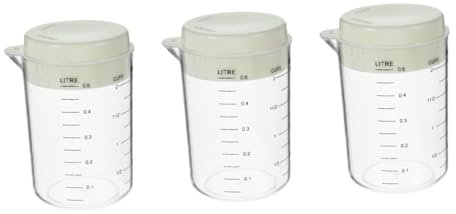 Holibanna 3 Pièces Tasse de compensation de cuisson petit lait réutilisable Pâtisserie couvercles tasses gobelet doseur tasse avec balance Coupe de mesure graduée tasse à café pp Transparent