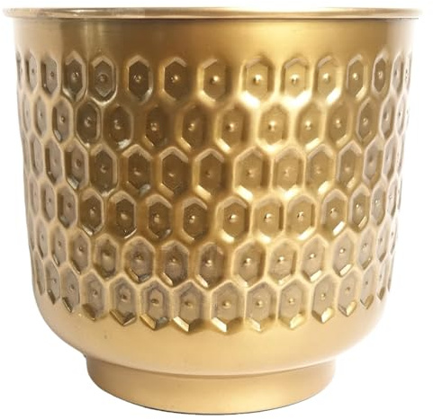 Leaf Dekorativer Übertopf aus Metall, Gold, 20