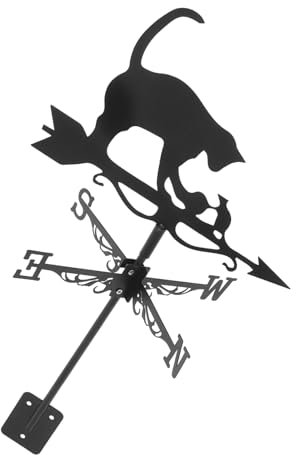 Dekorativer Katzen Wetterfahne Windrichtungsanzeiger für Garten und Terrasse Langlebig und Korrosionsbeständig für Gartenliebhaber