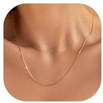 RMMD Kette Gold Damen, 18K Vergoldet Dünne GoldKette ohne Anhänger Kette Goldene Halskette Damen Ketten Schmuck Gold Necklace Women Jewelry Geschenke für Freundin Frauen Teenager Mädchen