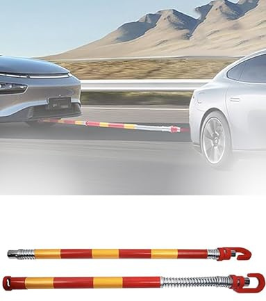 Barra di traino di sicurezza for auto da 3/5/6/8 tonnellate, asta di traino portatile, barra di traino di recupero con ammortizzatore a molla, for officine di riparazione, famiglie, fabbriche(8 tons)
