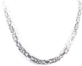 Halsband byzantiner kungskedja silverpläterad 6 mm längd 50 cm, herrkedja silverkedja damer gåva smycken från fabriken tendens-Italien