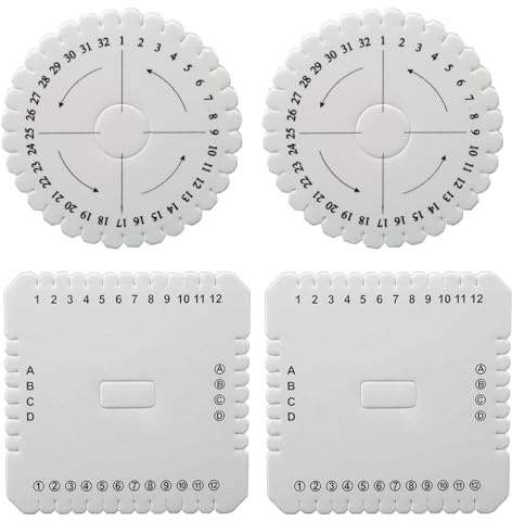 4 Kumihimo Bracelet Kit Braiding Disk DIY Jewellery Craft Tool | Kumihimo braiding kit with round and square disks, perfect for creating handmade bracelets and jewellery crafts.