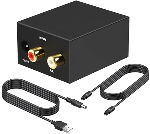 Convertitore audio da analogico a digitale, convertitore DAC, adattatore audio ABS, convertitore USB, Toslink a stereo analogico con cavo ottico, jack Pcm/lpcm R/L da 3,5 mm, per audio digitale, TV
