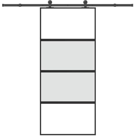 Runheo Kit de quincaillerie pour porte coulissante en verre trempé aluminium résistante à la corrosion, sécurité, isolation thermique phonique, pour maison appartement rénovation construction