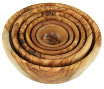 D.O.M.® - Juego de 6 cuencos redondos de madera de olivo